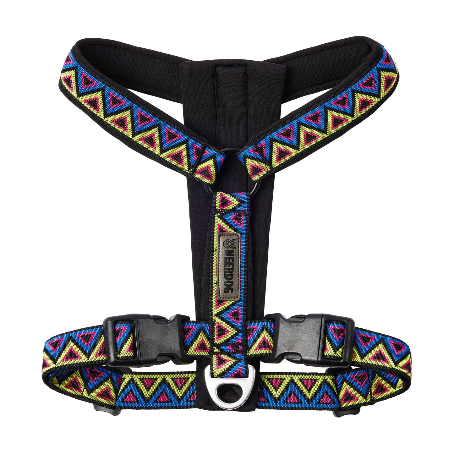 back view of a hiking dog harness, made for hiking and camping adventures. Easy to fit on your dog, very comfortable and looks great too.