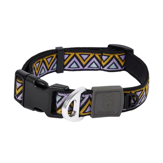durable outdoor dog collar made from premium jacquard webbing, designed for adventure-ready dogs. inspired by outdoor lifestyle, perfect for hiking, camping and everyday exploration.