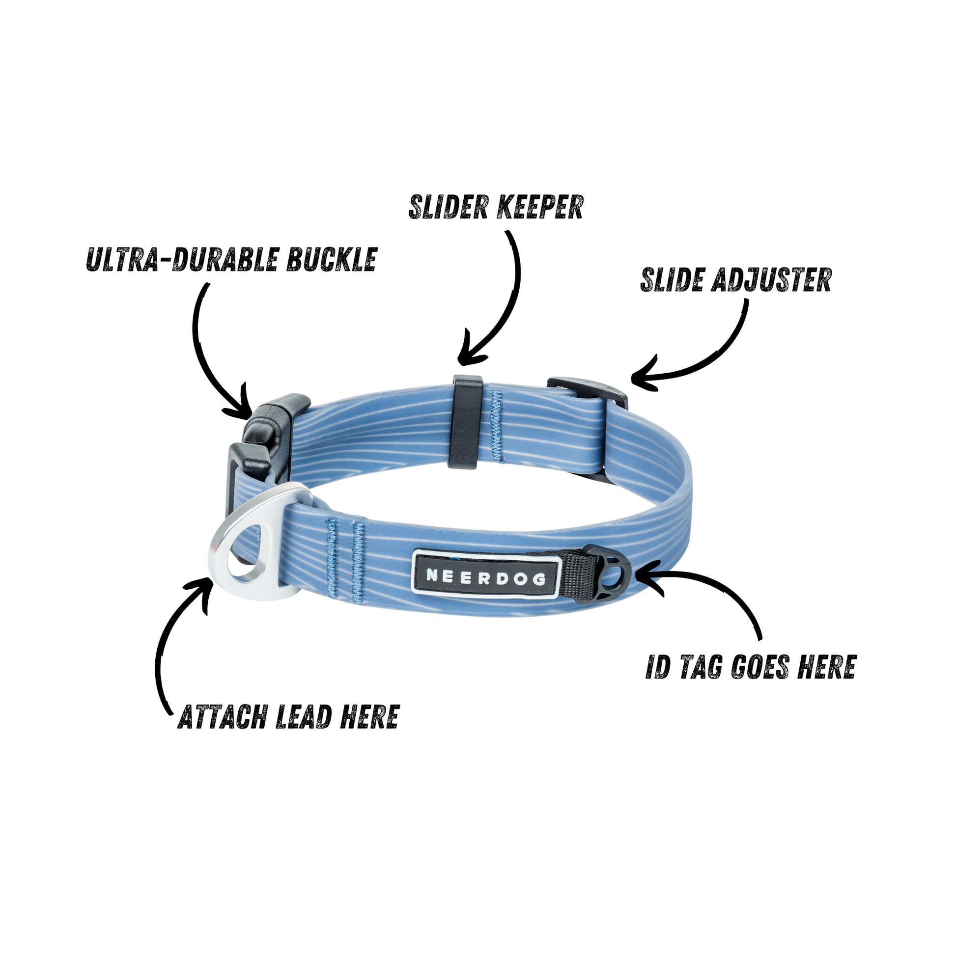 Stink Proofed Collar Dusk Blue Neerdog